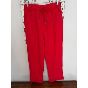 Quince 100% Organic Cotton Gauze Straight Leg Pants Red